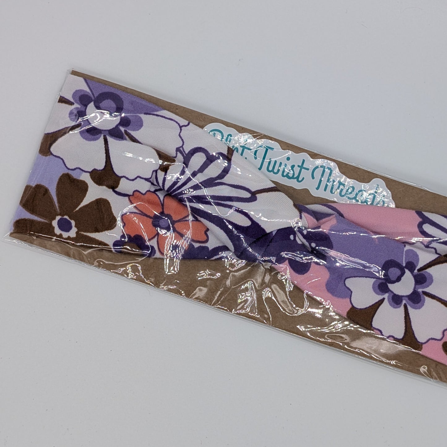 Youth Twist Headband - Pink and Purple Floral