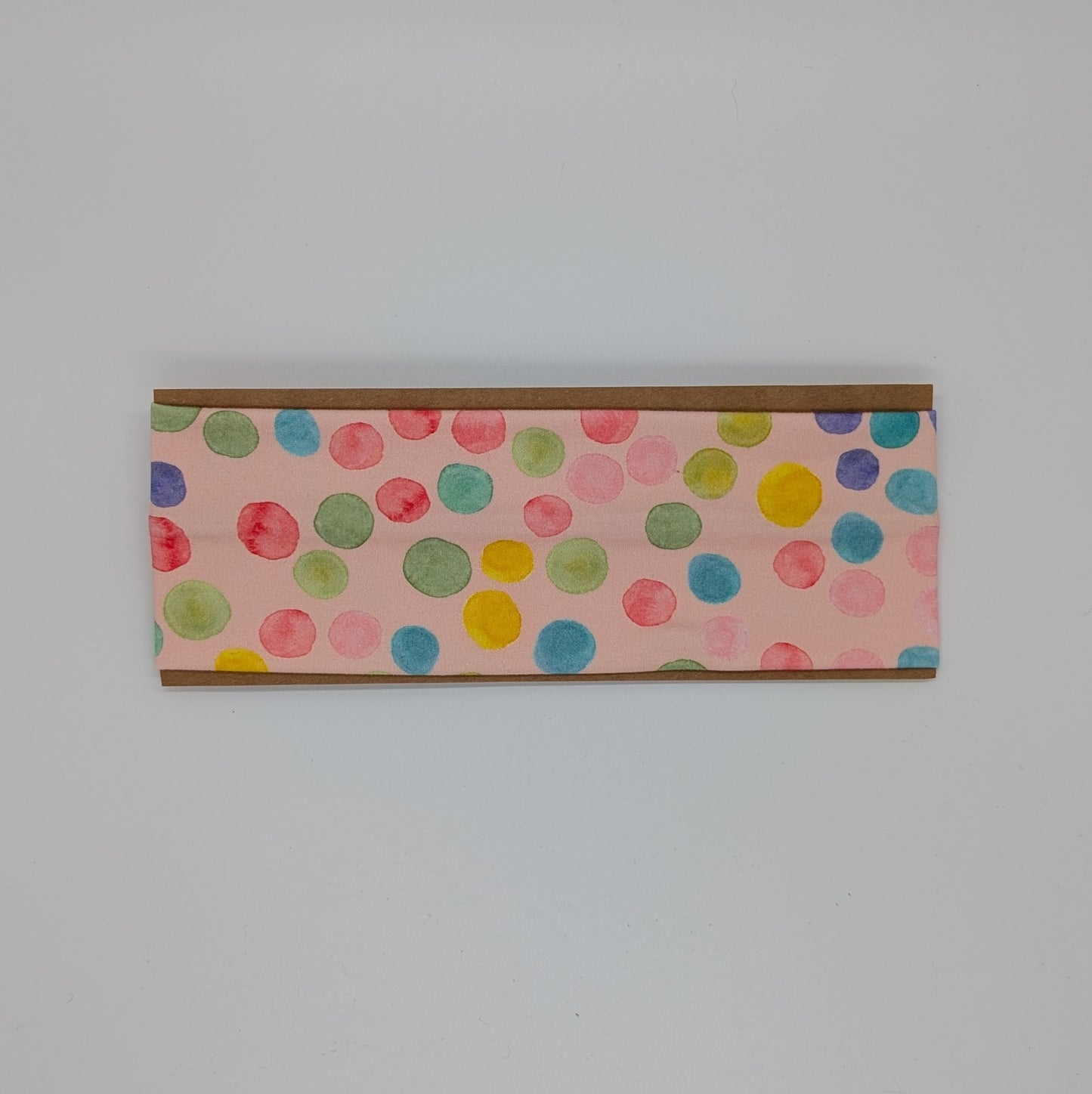Youth Twist Headband - Pink with Colorful Dots