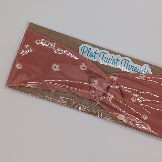 Youth Twist Headband - Coral Floral
