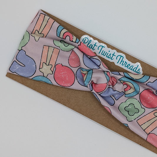 Adult Twist Headband - Marshmallow Charms