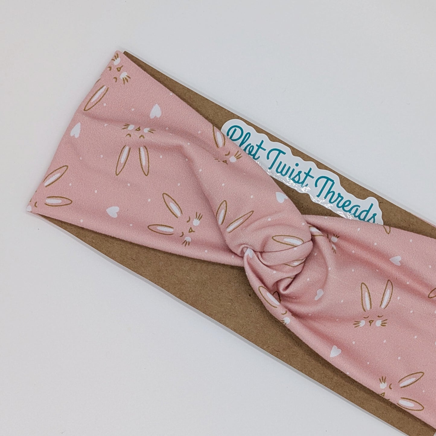 Adult Twist Headband - Pink Bunnies