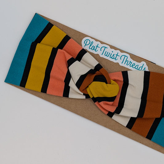 Adult Twist Headband - Autumn Stripes
