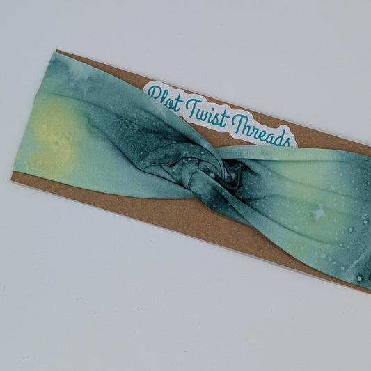 Adult Twist Headband - Green Galaxy