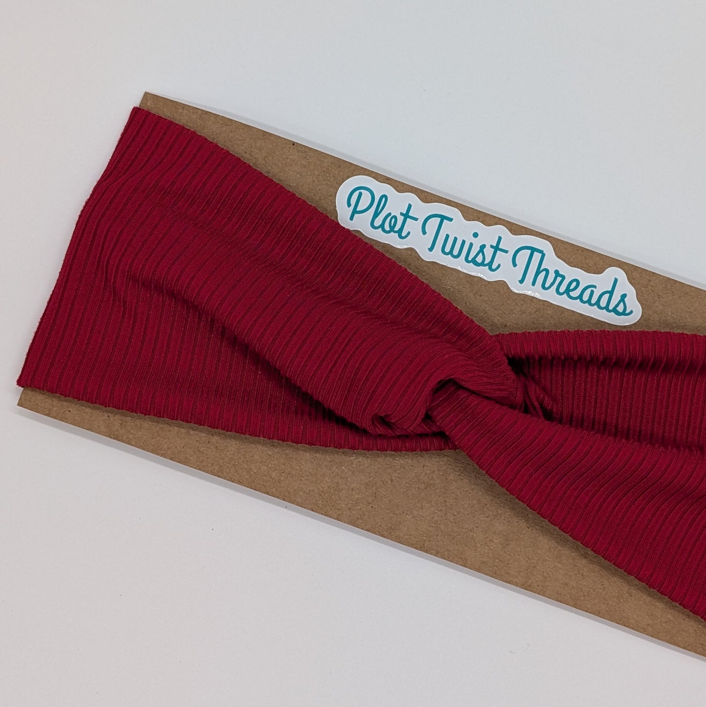 Adult Twist Headband - Rib Knit - Red