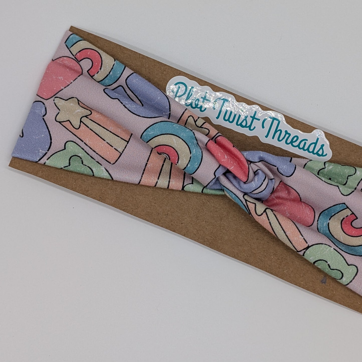 Youth Twist Headband - Marshmallow Charms