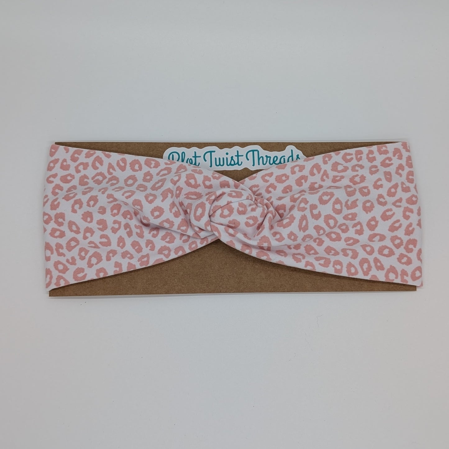 Adult Twist Headband - Pink Leopard