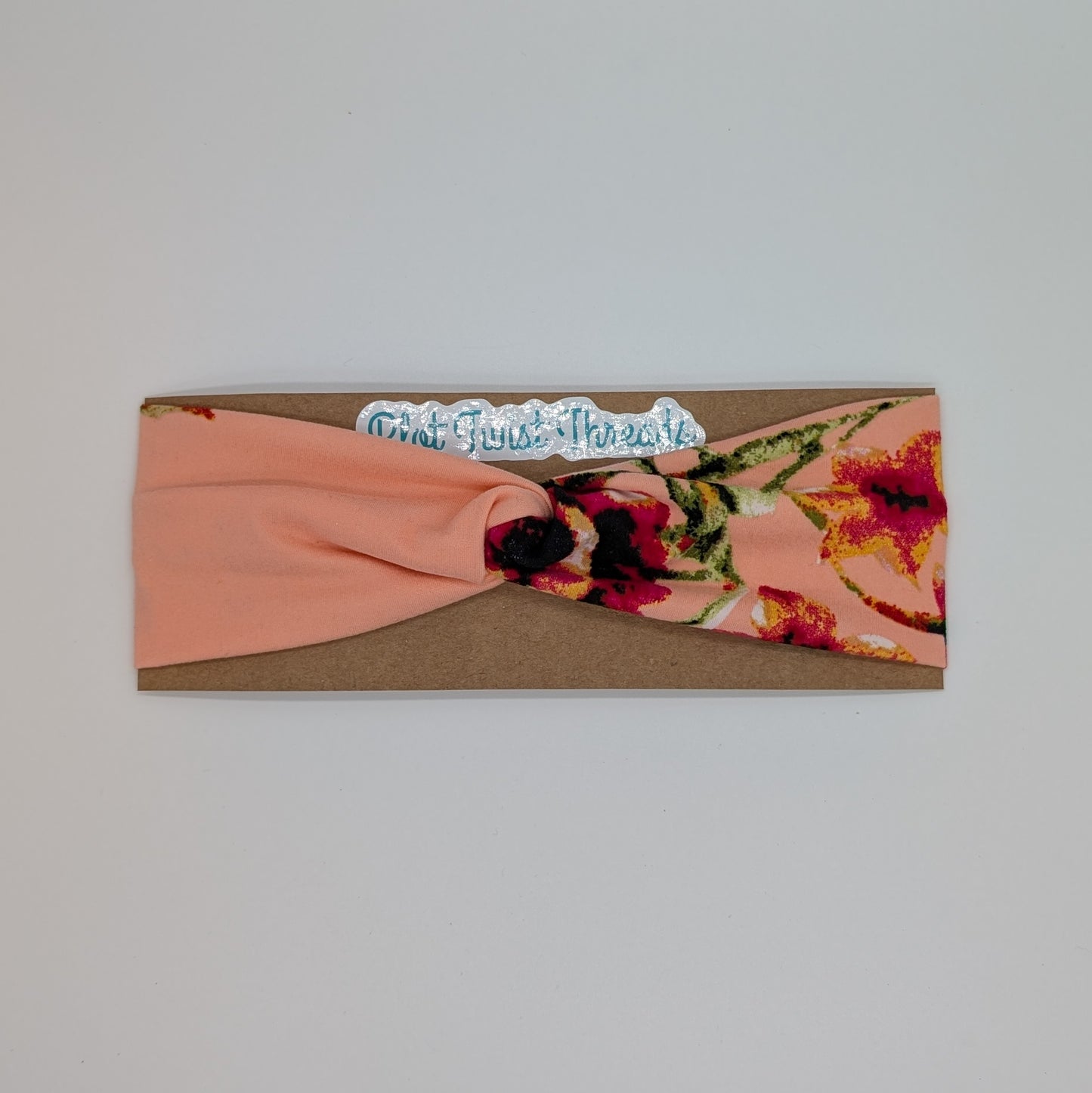 Youth Twist Headband - Pink Floral