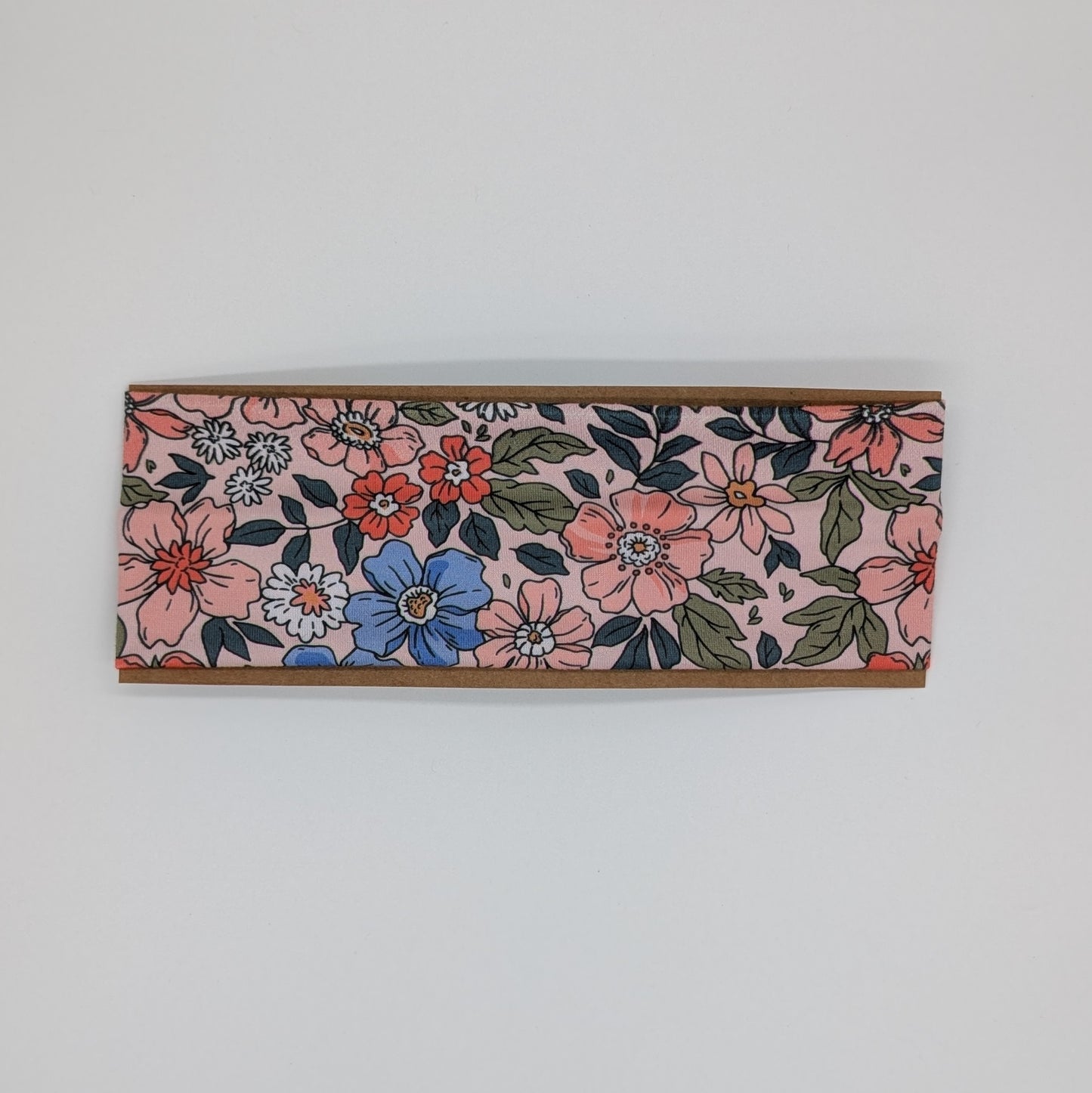 Youth Twist Headband - Flowers on Pink