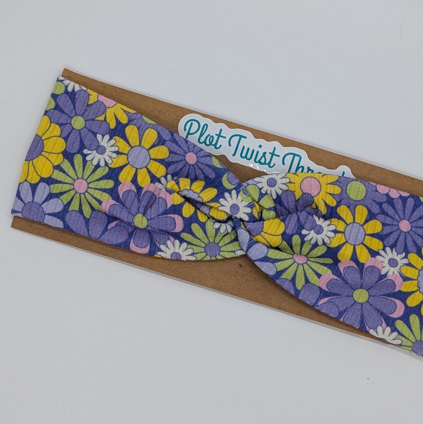 Youth Twist Headband - Purple Floral
