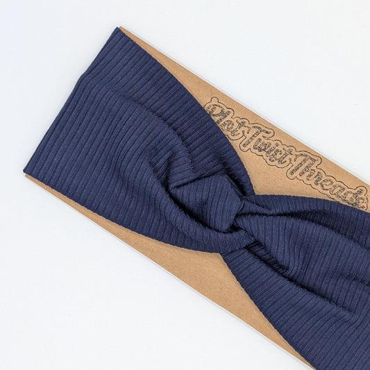 Adult Twist Headband - Rib Knit - Dark Purple