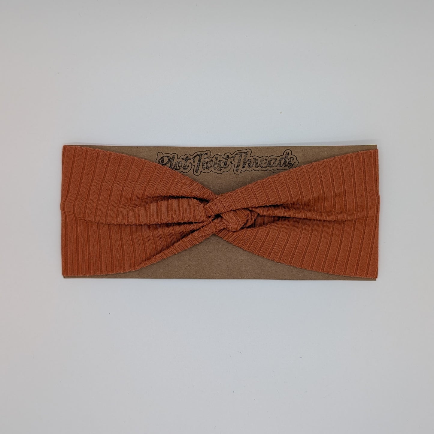 Adult Twist Headband - Rib Knit - Pumpkin