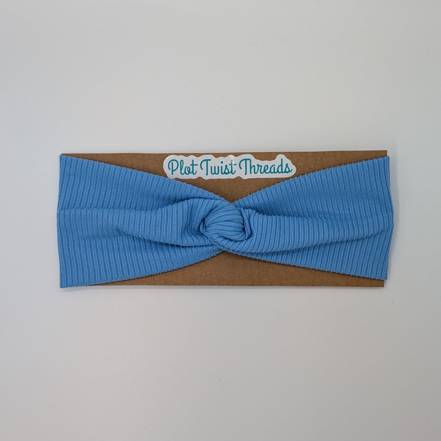 Adult Twist Headband - Rib Knit - Blue Jay