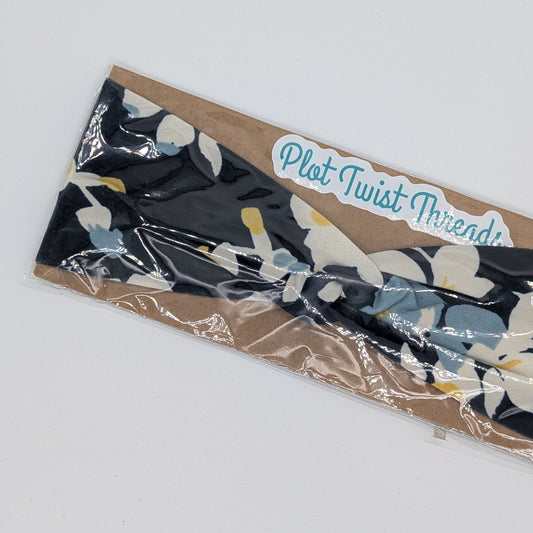 Youth Twist Headband - Blue Yellow Floral